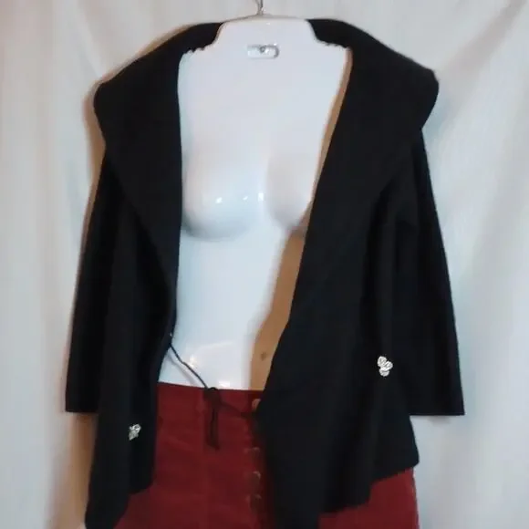 ANN TAYLOR Women's Black Rabbit Hair & Wool Blend Sweater Blouse Size M. - Picture 3 of 13